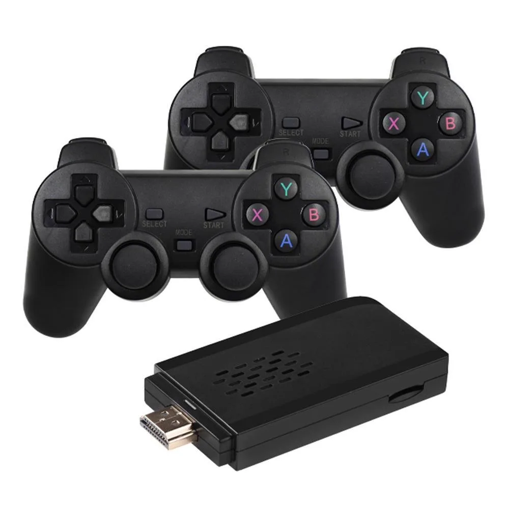 Dois controles sem fio e o Game Stick