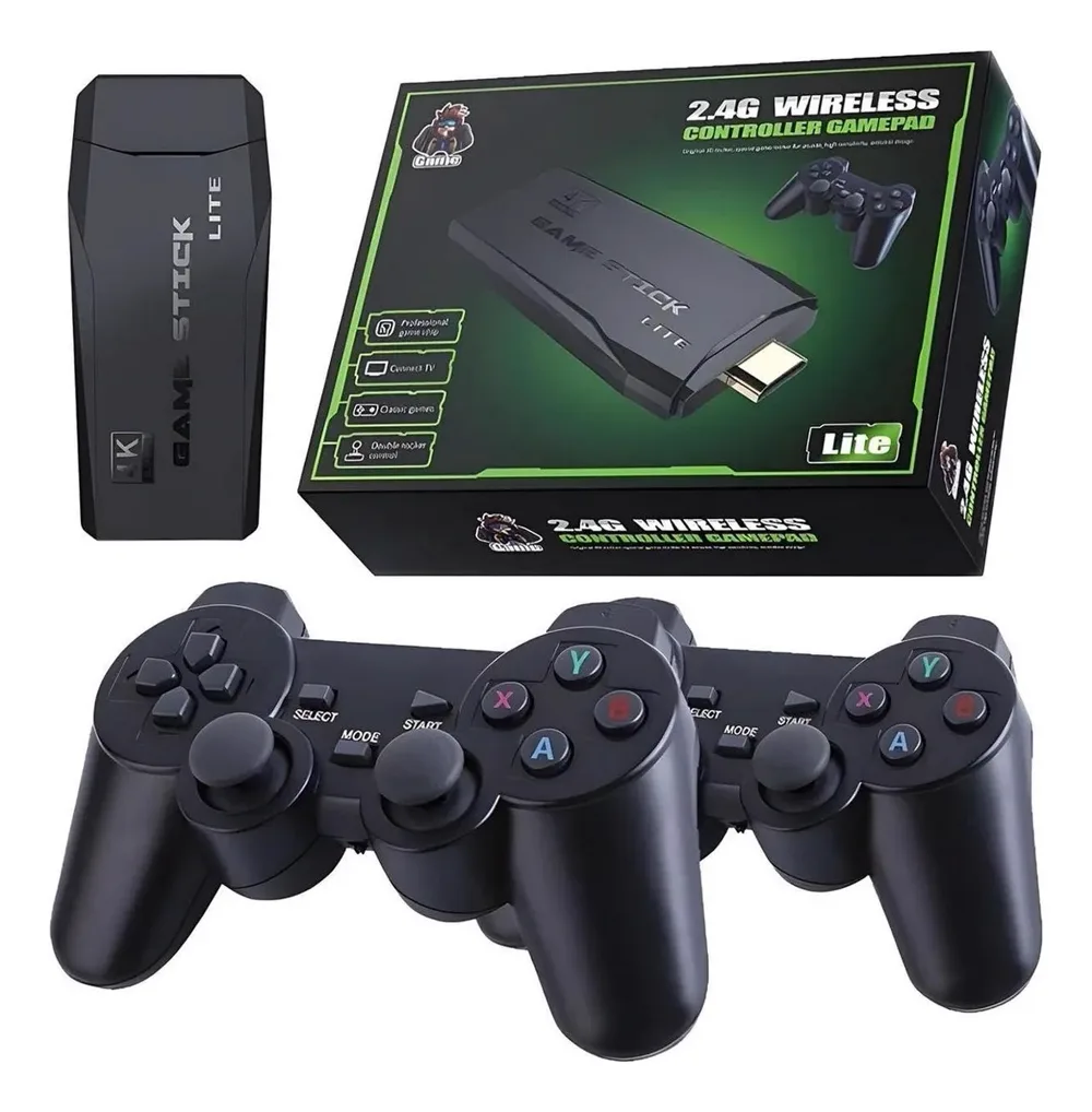 Kit com caixa e dois controles